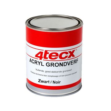 4tecx® Grondverf acryl zwart 0,75ltr