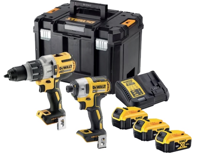 Mapeco 18V XR Set: XRP Schroef klopboor +slagschroevendr. 3x5.0Ah in TSTAK