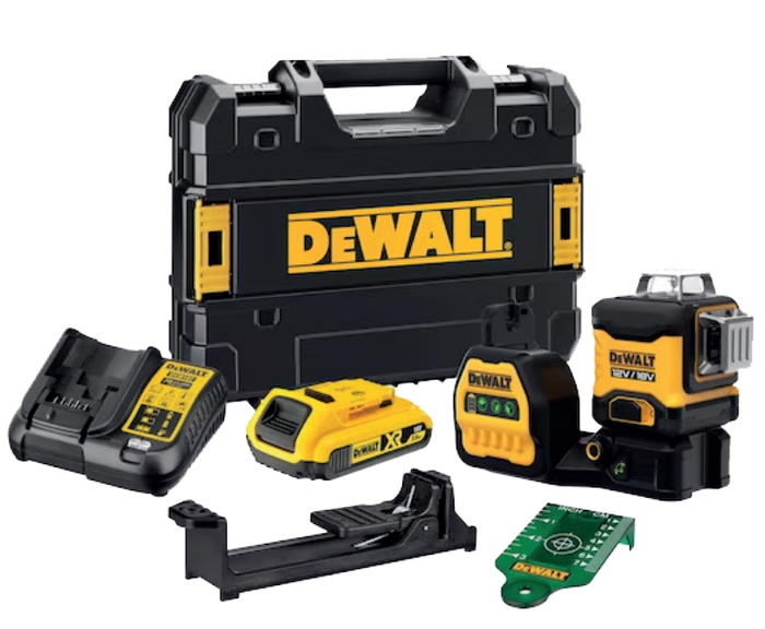 Mapeco 12V 18V 3x360— Laser, 1x 2.0Ah - Groenltilijnlaser (groen) 3x 360