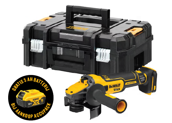 Mapeco 18V XR FV Adv 125mm Haakse slijper inTSTAK - zonder accu lader