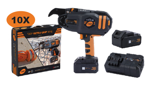 Mapeco Tjep ultra grip 40 vlechtmachine, 10xUltra Grip vlechtdraad, 2x 18V LIion acc