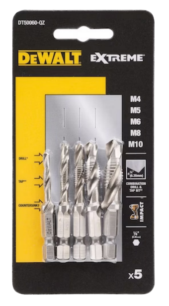 Mapeco Tap Drill Bit - Metrische Draad M4 M5M6 M8 M10 1 4 aansluiting