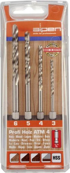 Alpen Set Profi Houtboren Atm 4, 4-Tlg. Alpen Set Profi Houtboren Atm 4, 4-Tlg.