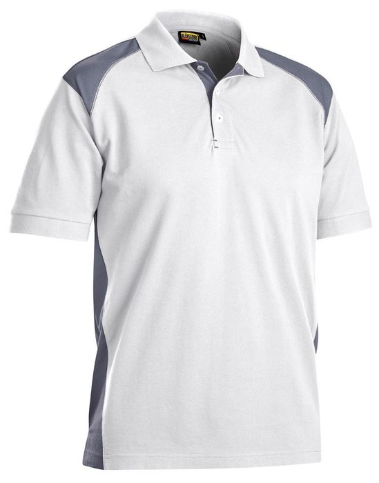 Blåkläder Piqué Polo wit/grijs wit/grijs