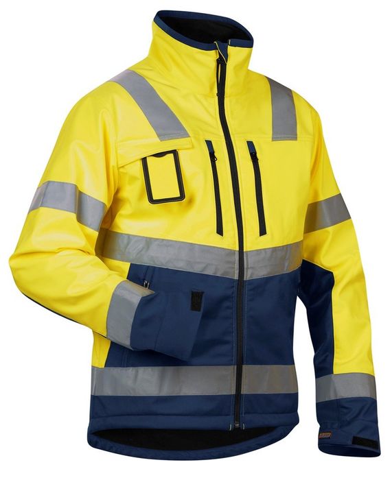 Blåkläder Jas softshell high vision geel/marine geel/marineblauw