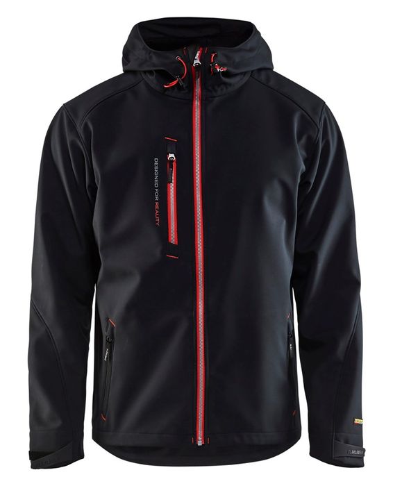 Blåkläder Softshell Jack 4949/2517 Zwart/Rood XL Blåkläder Softshell Jack 4949/2517 Zwart/Rood XL