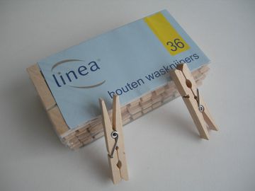 Linea Wasknijper Hout        (Per 36 St.)