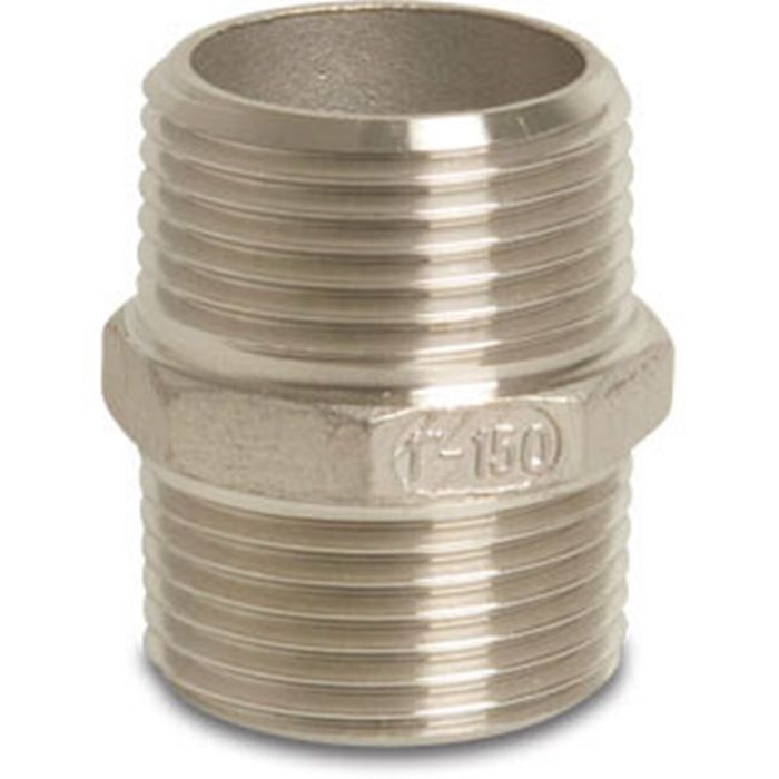 Mega Nr 280 Dubbele Nippel Mm Rvs 1 1/2 Mega Nr 280 Dubbele Nippel Mm Rvs 1 1/2