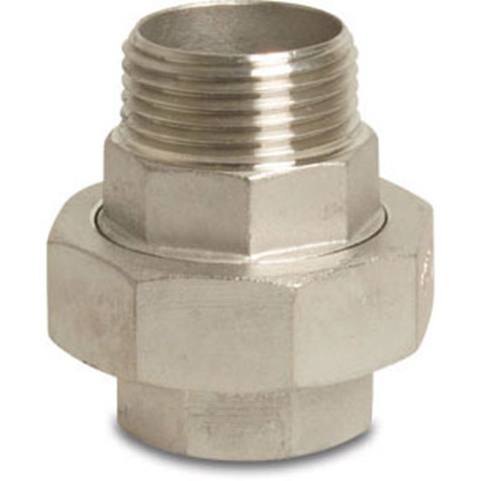 Mega Nr 341 Driedelige Koppeling Mf Rvs 1/2 Mega Nr 341 Driedelige Koppeling Mf Rvs 1/2