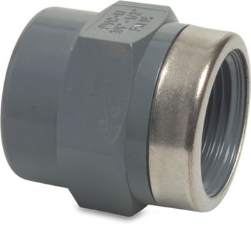 Mega Mega Draadsok Pvc-U 3/4  X 1/2 Binnendraad 10Bar Grijs Type