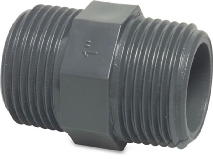 Mega Mega Nippel Pvc-U 1/2'' Buitendraad Mega Mega Nippel Pvc-U 1/2'' Buitendraad