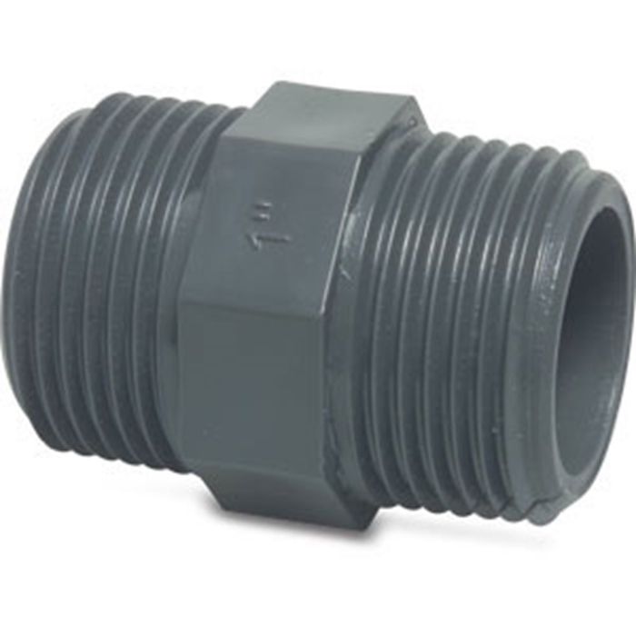 Bosta 1st.PVC Draadnippel 1x1 Bosta 1st.PVC Draadnippel 1x1