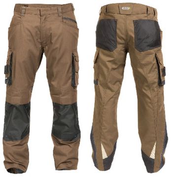 Dassy Nova werkbroek met kniezakken leembruin/antracietgrijs bruin/grijs Dassy Nova werkbroek met kniezakken leembruin/antracietgrijs bruin/grijs