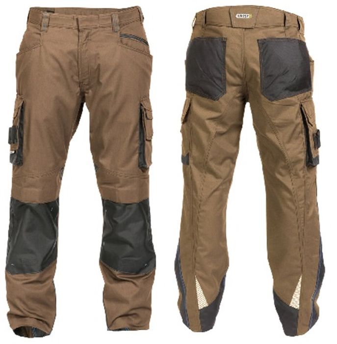 Dassy Nova werkbroek met kniezakken leembruin/antracietgrijs bruin/grijs Dassy Nova werkbroek met kniezakken leembruin/antracietgrijs bruin/grijs