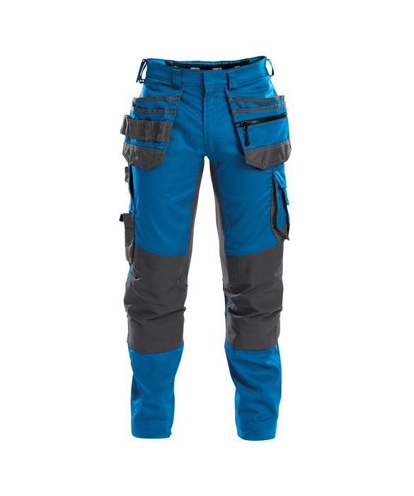 Dassy Flux holsterzakkenbroek met stretch en kniezakken azuurblauw/antracietgrijs azuurblauw/antracietgrijs