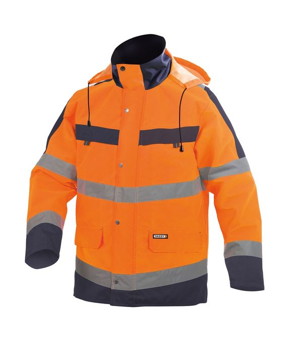Dassy Atlantis hoge zichtbaarheidsparka fluo-oranje/marineblauw fluo-oranje/marineblauw