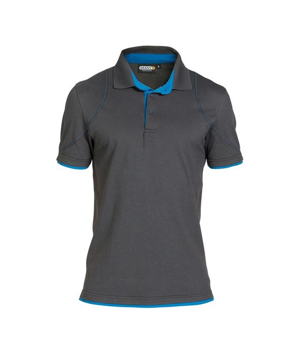 Dassy Orbital polo antracietgrijs/azuurblauw antracietgrijs/azuurblauw
