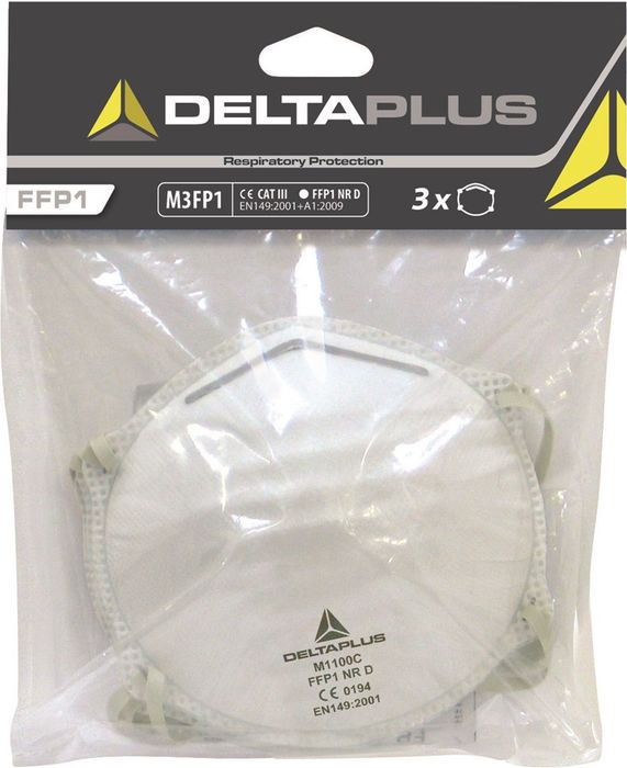 DELTAPLUS KIT MET 3 HALFGELAATSMASK FFP1