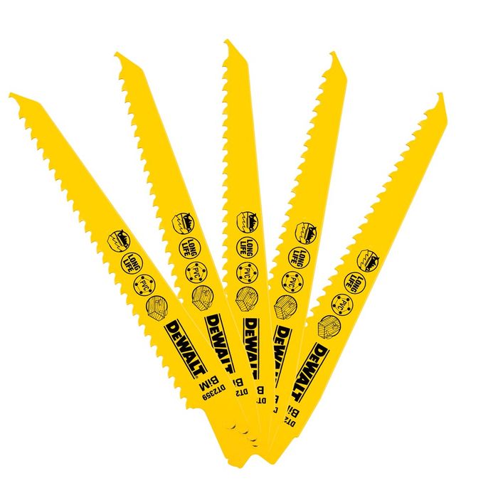 DeWALT Reciprozaagblad BiM 152x3,6-5,1mm hout DeWALT Reciprozaagblad BiM 152x3,6-5,1mm hout