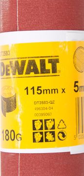 DeWALT Schuurpapier, rol 5 meter, 115mm, K180