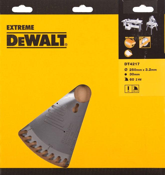 DeWALT CZB 250x30x60t, holle tand, Positief