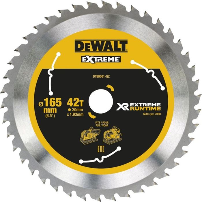 DeWALT Xtreme Runtime 165mm x 20mm 42T CSB DeWALT Xtreme Runtime 165mm x 20mm 42T CSB