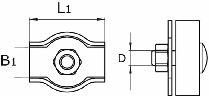 DX Kabelklem Simplex 6mm inox