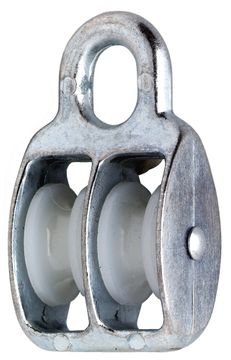 DX Katrol dubbel 8x30mm nylon wiel verzinkt