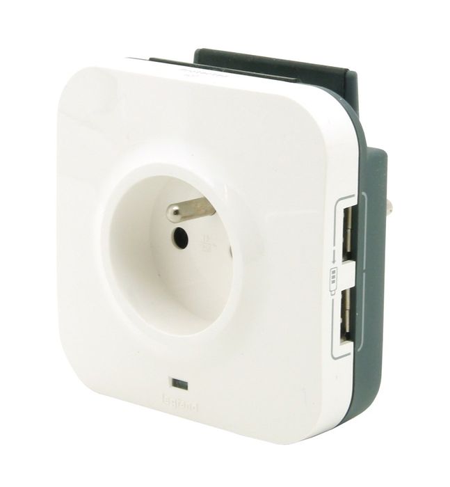 Legrand Doorvoerstekker+2Xusb+Oversp Bev Legrand Doorvoerstekker+2Xusb+Oversp Bev