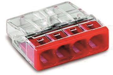 Wago STEEKKLEM 4X 0.5-2.5MM ROOD WAGO DOOS