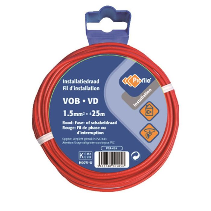 Profile Vob 1,5 Rood 25M Blister Profile Vob 1,5 Rood 25M Blister