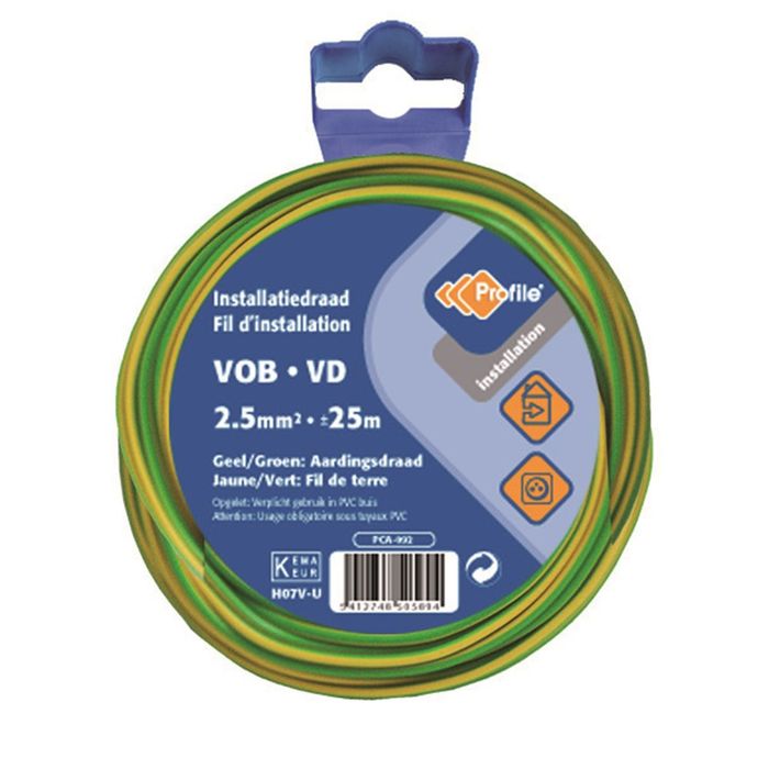 Profile Vob 2,5 Geel/Groen 25M Blister
