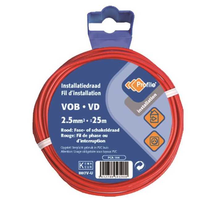 Profile Vob 2,5 Rood 25M Blister Profile Vob 2,5 Rood 25M Blister