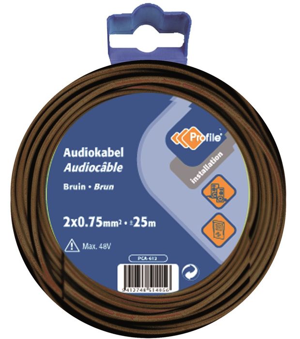 Profile Audiokabel 2X0.75 Bruin 25M Bl