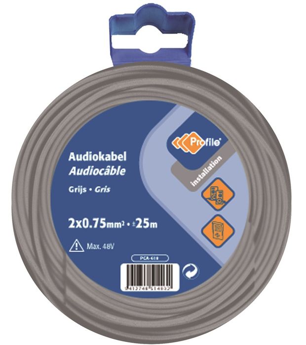 Profile Audiokabel 2X0.75 Grijs 25M Bl Profile Audiokabel 2X0.75 Grijs 25M Bl