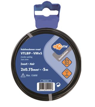 Profile Vtlbp 2X0.75 Zwart 5M Blister~790410574