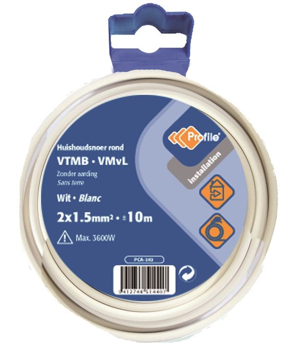Profile Vtmb 2X1.5 Wit 10M Blister Profile Vtmb 2X1.5 Wit 10M Blister
