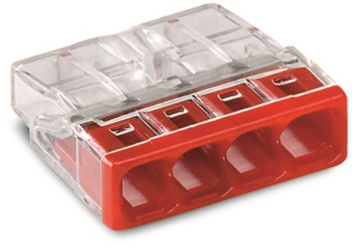 Wago Steekklem 4X 0.5-2.5Mm Rood 10St Wago Steekklem 4X 0.5-2.5Mm Rood 10St