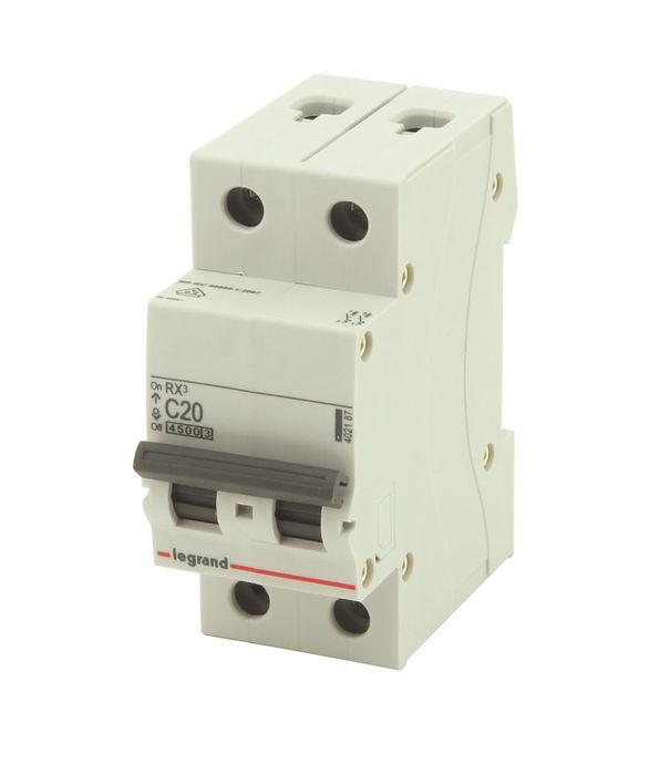 Legrand Sokkelautomaat Rx3 2P 4500A C20 Legrand Sokkelautomaat Rx3 2P 4500A C20