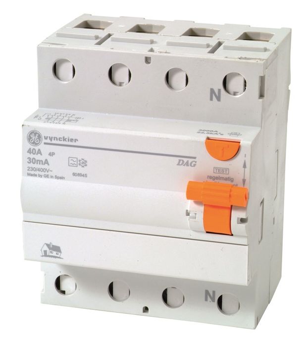 GE Vynckier Differentieel 40A 4P 30Ma GE Vynckier Differentieel 40A 4P 30Ma