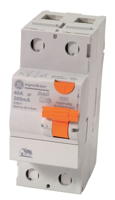 GE Vynckier Differentieel 40A 2P 300Ma GE Vynckier Differentieel 40A 2P 300Ma