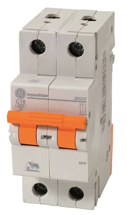 GE Vynckier Sokkelautomaat 2P 16A GE Vynckier Sokkelautomaat 2P 16A