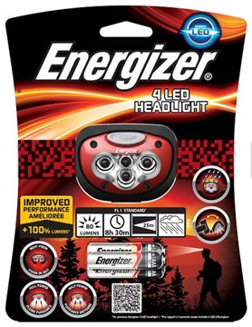 Energizer 1 Hoofdlamp Energizer 4 Led + 3X Aaa