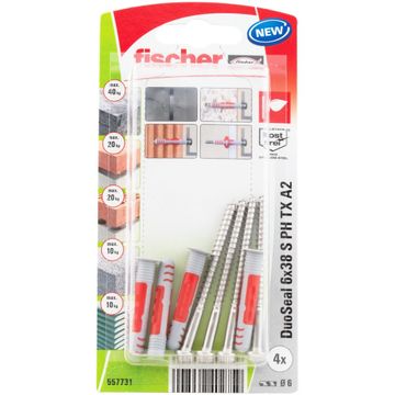 fischer DUOSEAL 6X38 S PLUG/SCHROEF A2 K NV