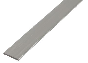 ALBERTS Platte Stang,Alu Zilver,20X5/2M