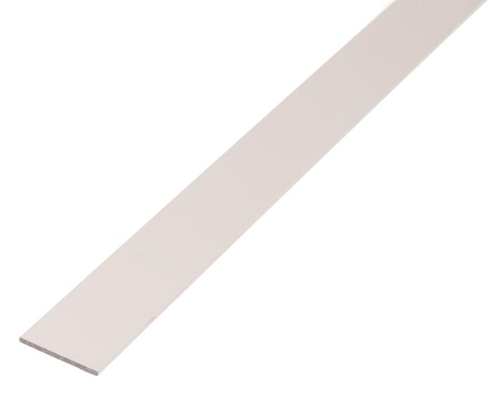ALBERTS Platte Stang,Alu,Wit,20X2/2M