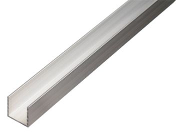 ALBERTS Profiel,U-Vorm,Alu Blank,8X8X8X1/1M