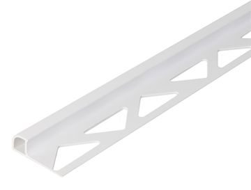 ALBERTS Afgerond Afsluitprofiel,PVC,wit,8/2,5m