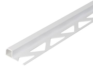 ALBERTS Afgerond Afsluitprofiel,PVC,wit,10/2,5m