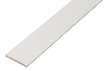ALBERTS Platte Stang Pvc Wit 1M/20X2 Mm